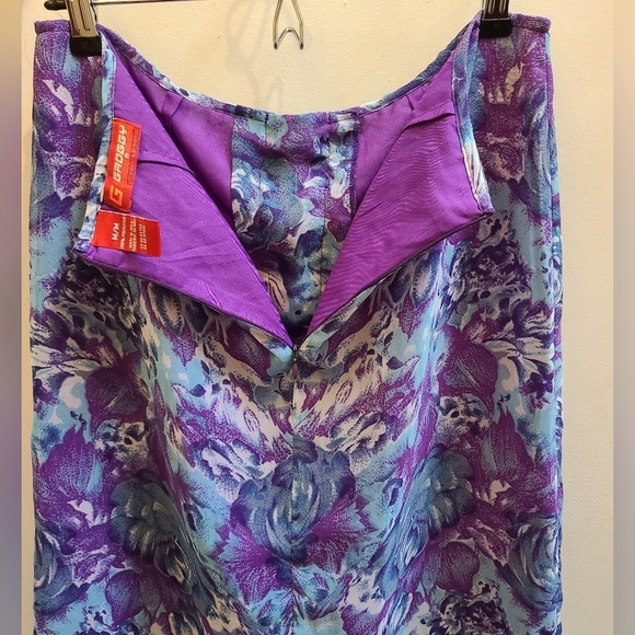 Groggy Urban Legend Y2K Floral Skirt in Blue/Purple - Size M - Picture 8 of 11